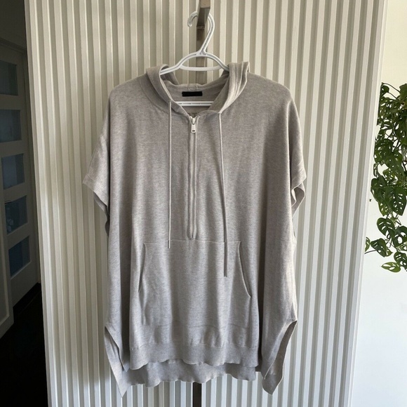 ATM Anthony Thomas Melillo Pullover Top Sweatshirt Poncho Gray Cashmere Sz M/L❤️ - Picture 2 of 6